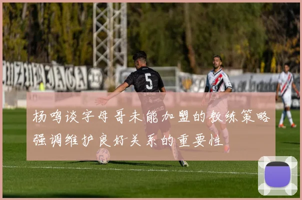杨鸣谈字母哥未能加盟的教练策略强调维护良好关系的重要性